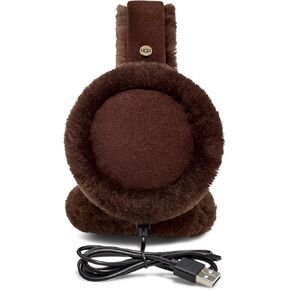 UGG EARMUFF Womens Sheepskin Bluetooth Earmuff, Black, One Size