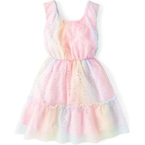 The Children's Place,Girls,Sleeveless Dressy Dresses,Bright Pink Rainbow,XX-Large