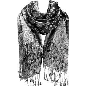 FURTALK Reversible Paisley Pashmina Shawl Wraps for Women Soft Exotic Indian Rave Scarf for Evening Dress Festival Scarves