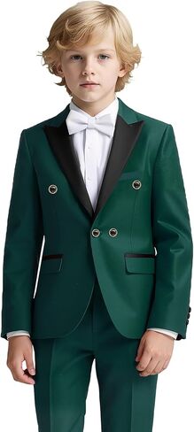MAGE MALE Boys'Tuxedo Set Peak Lapel Formal Wedding Prom Slim Fit Teens Kid Suit in Saudi Arabia