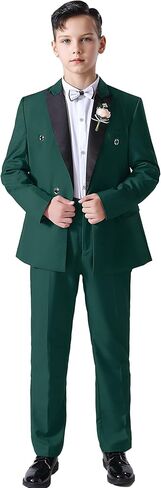 MAGE MALE Boys'Tuxedo Set Peak Lapel Formal Wedding Prom Slim Fit Teens Kid Suit in Saudi Arabia