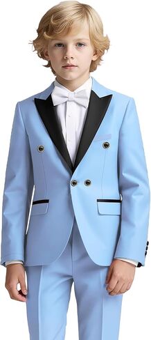 MAGE MALE Boys'Tuxedo Set Peak Lapel Formal Wedding Prom Slim Fit Teens Kid Suit in Saudi Arabia