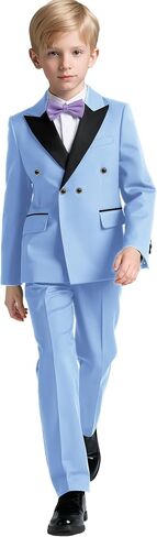 MAGE MALE Boys'Tuxedo Set Peak Lapel Formal Wedding Prom Slim Fit Teens Kid Suit in Saudi Arabia