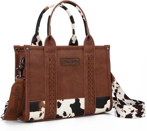Montana West × Wrangler Tote Bag for Women Western Cow Print Purse Designer Top Handle Handbags in Kuwait