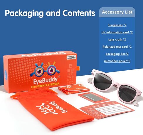 EYEBUDDY Kids Toddler Sunglasses Age 2-4/3-5 Boys Girls Polarized UV Protection Sun Glasses for Age 2-8 in Kuwait
