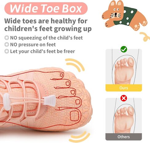 Boys Girls Barefoot Shoes Kids Toddler Wide Toe Box Minimalist Zero Drop Water Shoes Footwear Athletic Sneakers for Wrestling Hiking Camping Skateboard Climbing Running Training Sport Light Breathable in Saudi Arabia