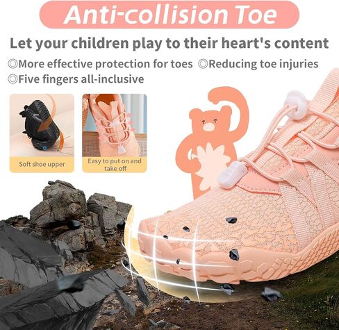 Boys Girls Barefoot Shoes Kids Toddler Wide Toe Box Minimalist Zero Drop Water Shoes Footwear Athletic Sneakers for Wrestling Hiking Camping Skateboard Climbing Running Training Sport Light Breathable in Saudi Arabia