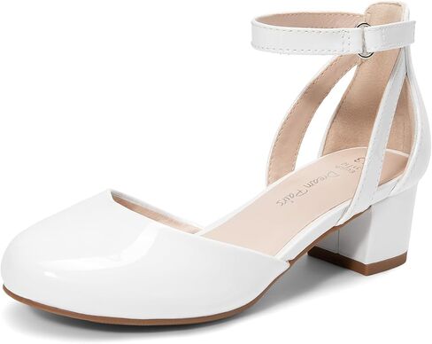 DREAM PAIRS Girls Dress Shoes Closed Toe High Heels Ankle Strap Toddler Little Big Kid Wedding Flower Party Pump in Saudi Arabia