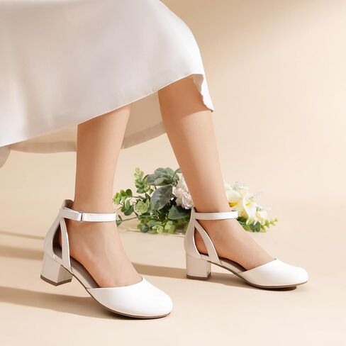 DREAM PAIRS Girls Dress Shoes Closed Toe High Heels Ankle Strap Toddler Little Big Kid Wedding Flower Party Pump in Saudi Arabia