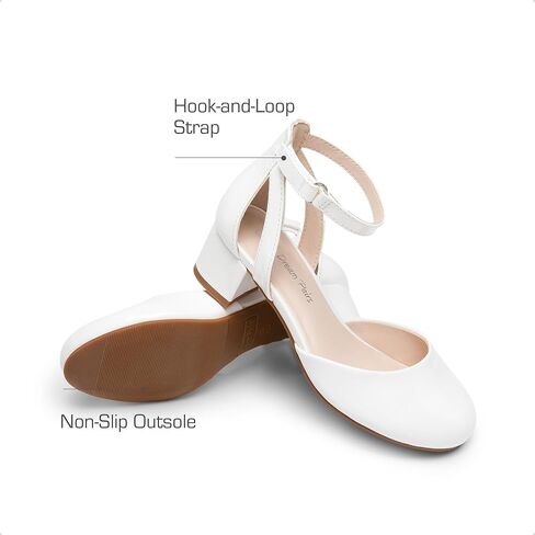 DREAM PAIRS Girls Dress Shoes Closed Toe High Heels Ankle Strap Toddler Little Big Kid Wedding Flower Party Pump in Saudi Arabia