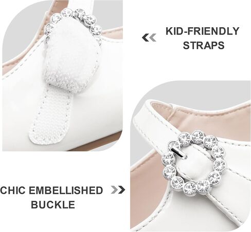 Stelle Girls Dress Shoes White Mary Jane Ballet Flats Flower School Shoes for Wedding Party Toddler/Little/Big Kid in Kuwait