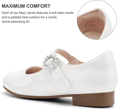 Stelle Girls Dress Shoes White Mary Jane Ballet Flats Flower School Shoes for Wedding Party Toddler/Little/Big Kid in Kuwait