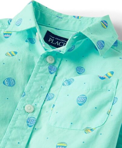 The Children's Place Boys' and Toddler Poplin Short Sleeve Button Down Shirt in Saudi Arabia