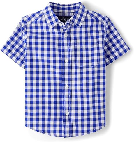 The Children's Place Boys' and Toddler Poplin Short Sleeve Button Down Shirt in Saudi Arabia