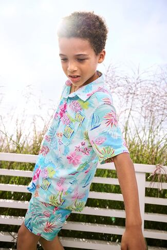 The Children's Place Boys' and Toddler Poplin Short Sleeve Button Down Shirt in Saudi Arabia