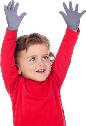 EBOOT 3 Pairs Kids Winter Knit Gloves Stretchy Full Finger Fluffy Mittens for Toddler Boys Girls 1-11 Years in Saudi Arabia