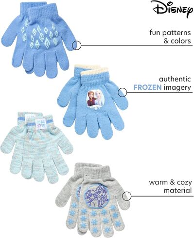 Disney girls Toddler and Little Girls' Frozen Gloves Or Mittens (4 Pack) in Saudi Arabia