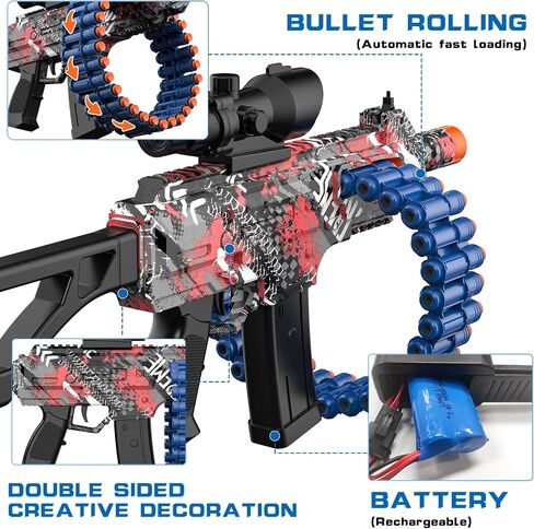 Electric Automatic Toy, JakMean Toy Blaster with 30 Dart Clips and 100 Foam Darts, Outdoor Shooting Games Toys for 6-12 Year Old Boys & Girls Adults, Gifts for Birthday Xmas, Blue in Kuwait