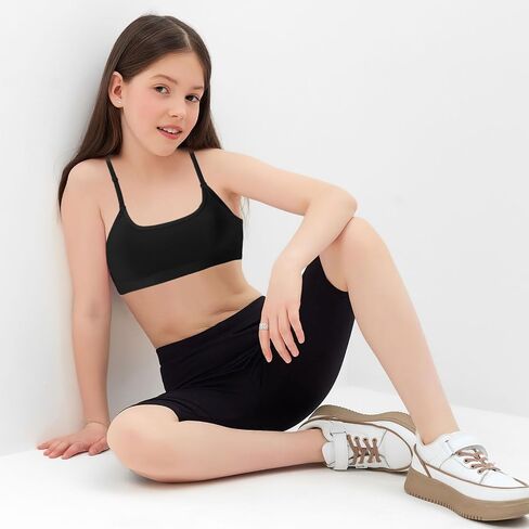 iMucci Girl Dance Bra Seamless Girls Nude Bra with 2 Pair Adjustable Replace Clear Straps Silicone Pads in Saudi Arabia