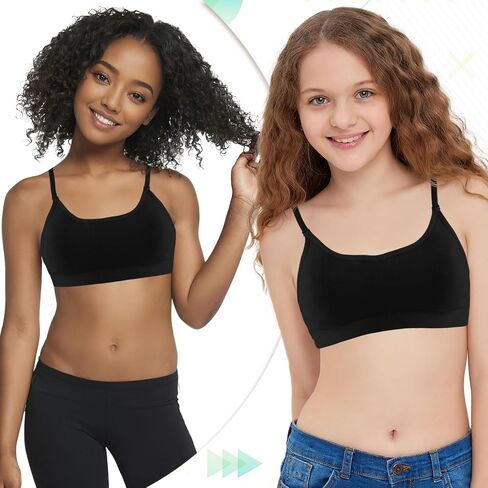 iMucci Girl Dance Bra Seamless Girls Nude Bra with 2 Pair Adjustable Replace Clear Straps Silicone Pads in Saudi Arabia
