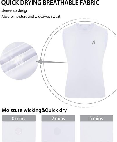 Roadbox Boys Youth Sleeveless Compression Shirt, Quick Dry Kids Undershirt, Athletic Soft Tank Tops Sport Shirts Basketball in Saudi Arabia