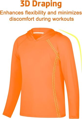 BIG ELEPHANT 2 Pack Boys Athletic Hoodie UPF 50+ Long Sleeve Rashguard Mesh Moisture Wicking Active Performance T Shirt in Kuwait