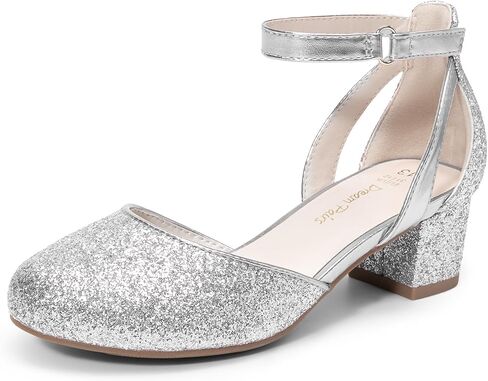 DREAM PAIRS Girls Dress Shoes Closed Toe High Heels Ankle Strap Toddler Little Big Kid Wedding Flower Party Pump in Saudi Arabia