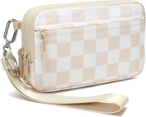 محفظة معصم Fodoko للنساء محفظة مبطن من نايلون مع 4 سوستة ، بطاقة ائتمان السفر ، منظم الهاتف الخليوي ، محفظة عملة معدنية in Kuwait