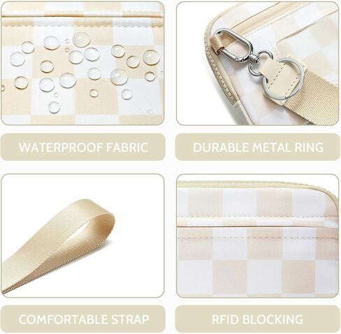 محفظة معصم Fodoko للنساء محفظة مبطن من نايلون مع 4 سوستة ، بطاقة ائتمان السفر ، منظم الهاتف الخليوي ، محفظة عملة معدنية in Kuwait