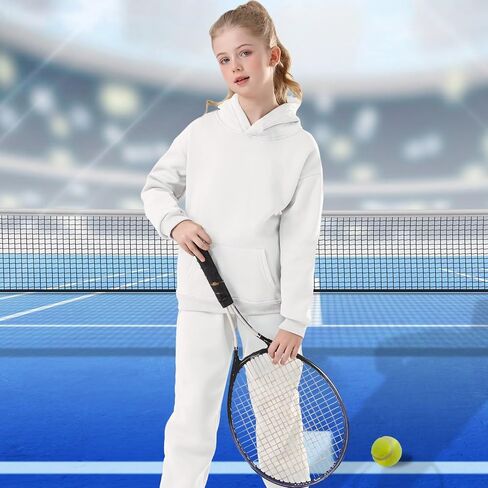 DHSPKN Girls Boys 2 Piece Tracksuit Athletic Sweatsuits Sets Hooded Sweatshirt and Jogger Sweatpants Clothing Sets for Kids in Saudi Arabia