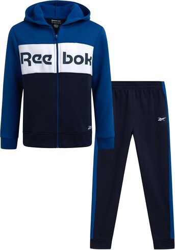 Reebok Boys' Active Sweatsuit - 2 Piece Performance Fleece Zip Hoodie Sweatshirt and Jogger Sweatpants - Activewear Set, 8-14 in Kuwait