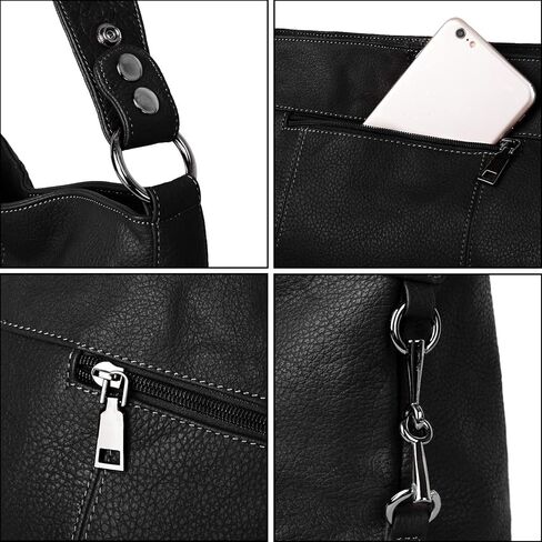 YALUXE Genuine Leather Shoulder Bags Stylish Hobo Handbags Purses Crossbody Bags for Women in Kuwait