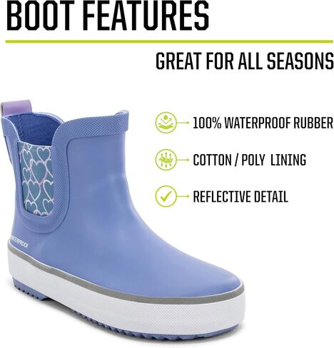 Western Chief Kids Element Chelsea Kid Friendly, Lightweight, Waterproof Rain Boot with Cozy Lining - Perfect Outdoor Boots for Boys and Girls in Saudi Arabia