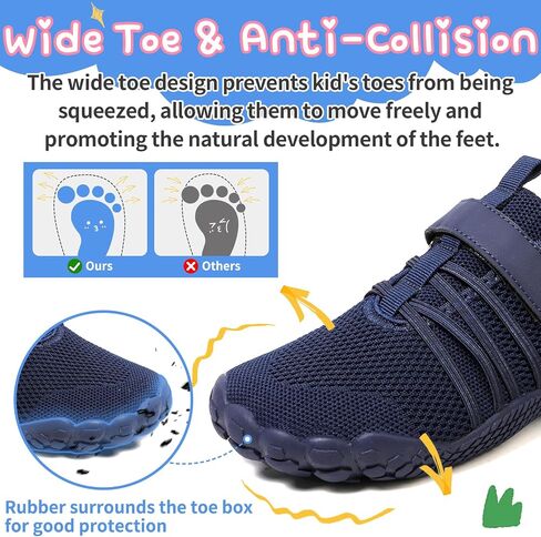 Kids Barefoot Shoes Boys Girls Footwear Toddler Shoes Wide Toe Box Hiking Flexible Zero Drop Sole Minimalist Sneakers Lightweight Breathable Slip On Running Tennis for Indoor Outdoor Little Big Kid in Saudi Arabia
