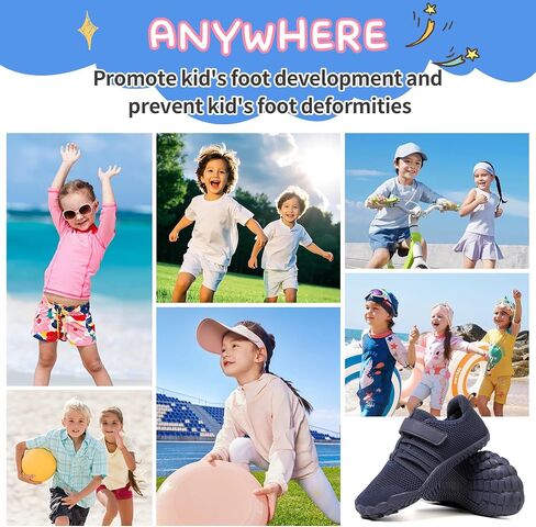 Kids Barefoot Shoes Boys Girls Footwear Toddler Shoes Wide Toe Box Hiking Flexible Zero Drop Sole Minimalist Sneakers Lightweight Breathable Slip On Running Tennis for Indoor Outdoor Little Big Kid in Saudi Arabia