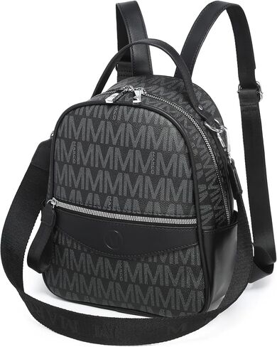 Mini Backpack Purse for Women Multi Pocket Small Backpacks Ladies Convertible Shoulder Handbags Designer Travel Backpack with Wide Strap (Black) in Saudi Arabia