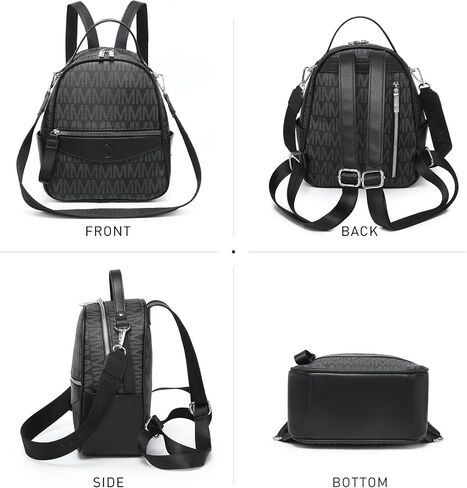 Mini Backpack Purse for Women Multi Pocket Small Backpacks Ladies Convertible Shoulder Handbags Designer Travel Backpack with Wide Strap (Black) in Saudi Arabia