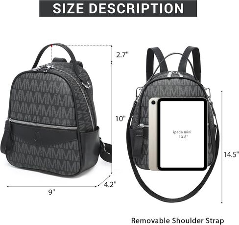 Mini Backpack Purse for Women Multi Pocket Small Backpacks Ladies Convertible Shoulder Handbags Designer Travel Backpack with Wide Strap (Black) in Saudi Arabia