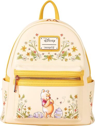 Loungefly pooh mini backpack حقيبة يد زهرية طباعة حقيبة كتف مزدوجة (أصفر ، بوه) in Kuwait