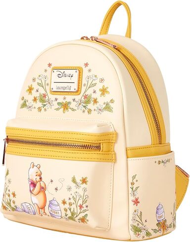 Loungefly pooh mini backpack حقيبة يد زهرية طباعة حقيبة كتف مزدوجة (أصفر ، بوه) in Kuwait