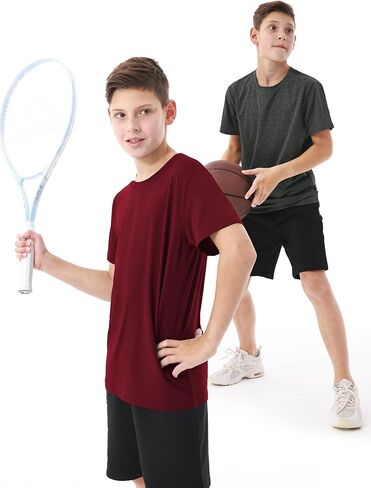 Resinta 5 Pack Boys Athletic قمصان رياضية شباب فتيل جاف مناسبة in Saudi Arabia