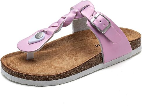 Torotto Boys Girls Cork Footbed Sandals Kids Flip Flops with Adjustable Braided Straps (Toddler/Little Kid/Big Kid) in Saudi Arabia