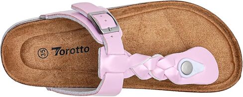 Torotto Boys Girls Cork Footbed Sandals Kids Flip Flops with Adjustable Braided Straps (Toddler/Little Kid/Big Kid) in Saudi Arabia