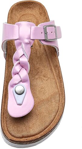Torotto Boys Girls Cork Footbed Sandals Kids Flip Flops with Adjustable Braided Straps (Toddler/Little Kid/Big Kid) in Saudi Arabia