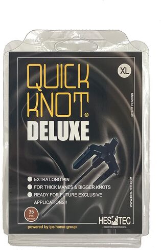 Quick Knot® Deluxe | أداة ضفيرة | مقطع ماني للضفائر | مناسبة للخيول والموانئ | قابل لإعادة الاستخدام (XL ، الأسود) in Kuwait