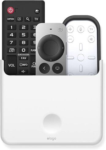 Mount Elago Universal Remote Mount متوافق مع Apple TV Remote وجميع عناصر التحكم عن بُعد الأخرى - شريط لاصق أو خيارات تثبيت المسمار ، الشحن السلكي المتاح [كبير] [أسود] in Kuwait