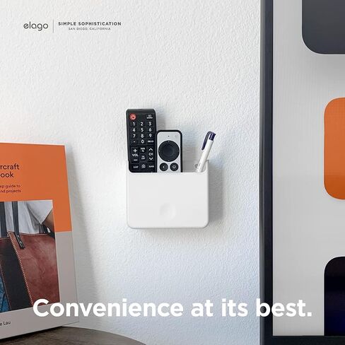 Mount Elago Universal Remote Mount متوافق مع Apple TV Remote وجميع عناصر التحكم عن بُعد الأخرى - شريط لاصق أو خيارات تثبيت المسمار ، الشحن السلكي المتاح [كبير] [أسود] in Kuwait