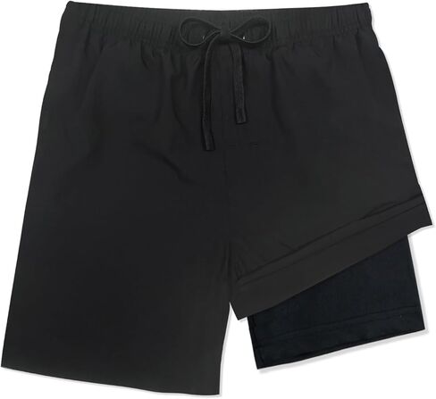 LUCOWEE Boys Swim Trunks Zipper Pockets Compression Liner Anti Chafe Swimsuit Bathing Beach Shorts Surf Quick Dry UPF 50+ in Saudi Arabia