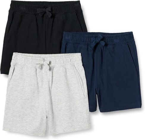 Amazon Essentials Boys and Toddlers' Cotton Jersey Shorts, Pack of 3 in Kuwait