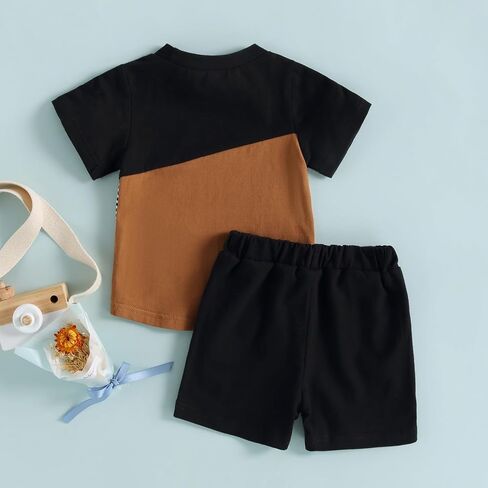 Kids Little Boys' Clothing Sets,Casual Short Sleeve T-shirt and Short Sets Toddler Boys Summer Clothes 2pcs in Kuwait